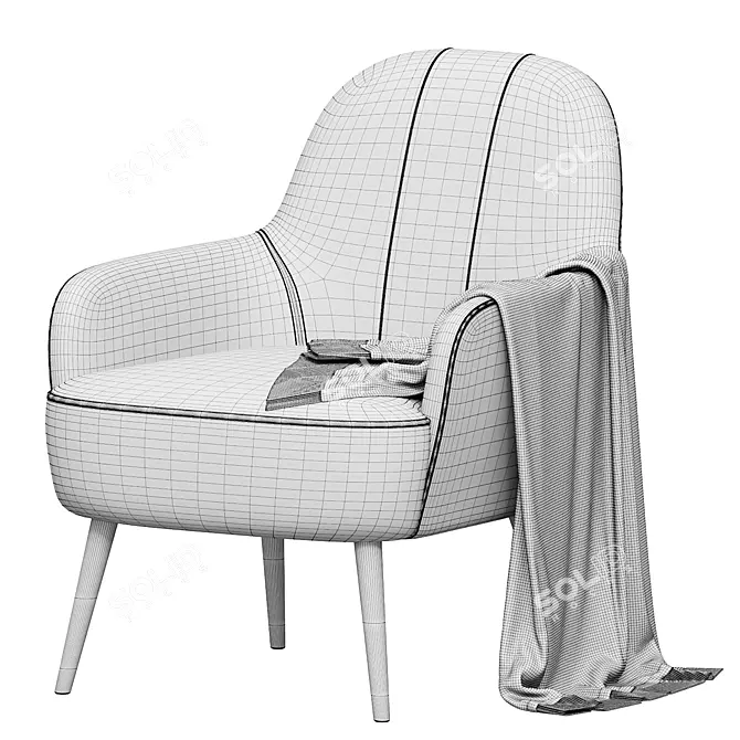 Genessee Accent Chair: Elegant and Comfortable 3D model image 5
