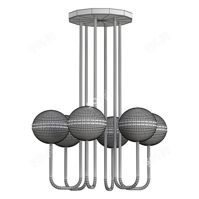 Sleek Gary Ceiling Lamp 3D model image 2