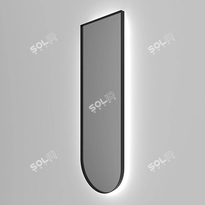 Elevate Your Space: Illuminated Black Arch Mirror 3D model image 2