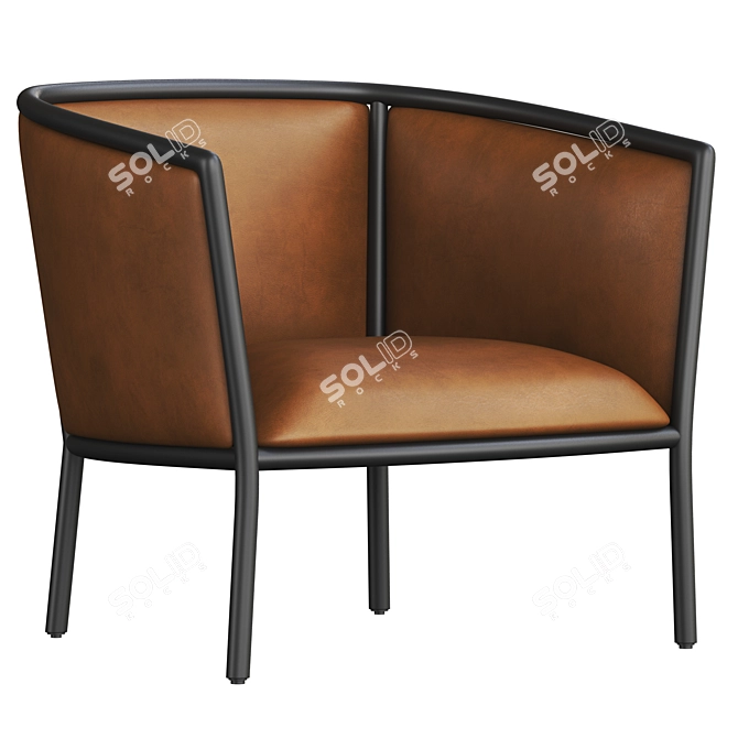 Modern Margou Armchair: Elegant Design, Premium Comfort 3D model image 2