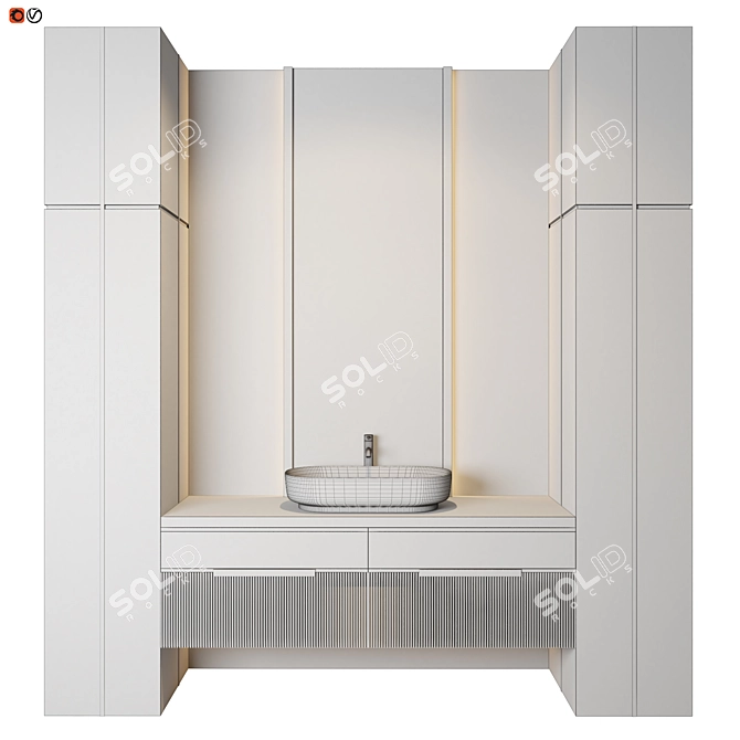 Luxury Bathroom 3D Model 3D model image 2