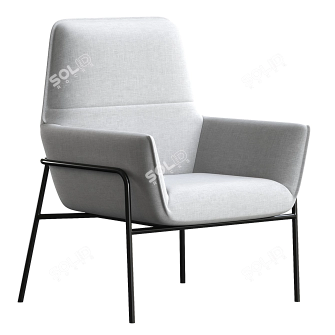 Vintage Gray Winston Armchair 3D model image 1