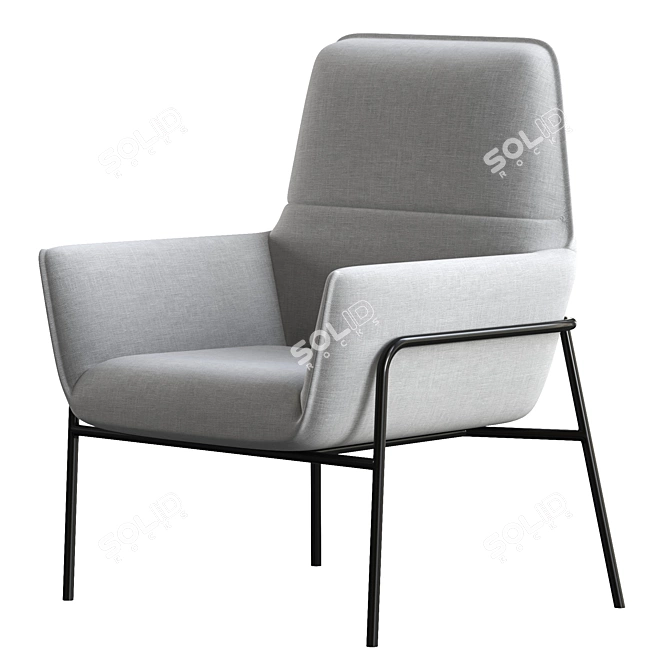 Vintage Gray Winston Armchair 3D model image 3