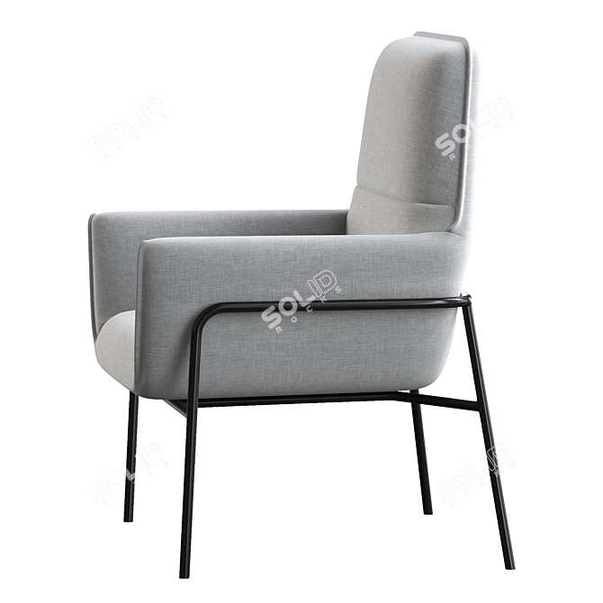 Vintage Gray Winston Armchair 3D model image 4