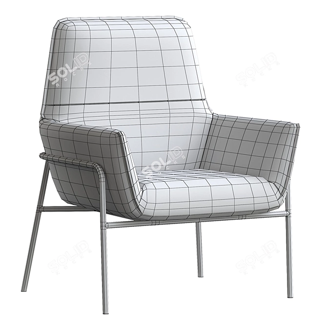 Vintage Gray Winston Armchair 3D model image 6