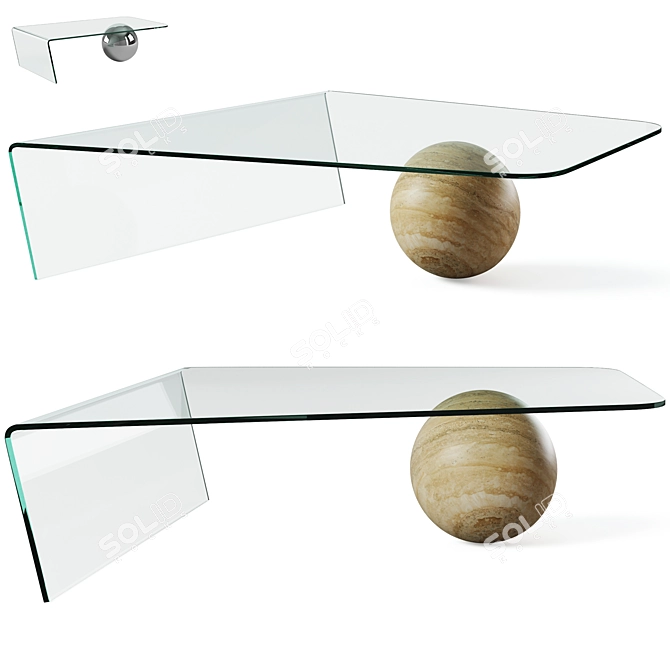 Sleek Globe Coffee Table 3D model image 1
