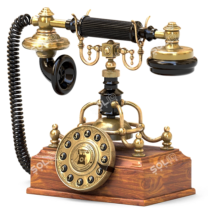 Vintage Retro Rotary Dial Phone 3D model image 2
