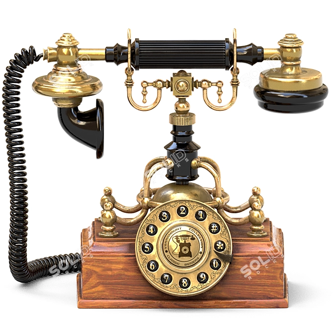 Vintage Retro Rotary Dial Phone 3D model image 5