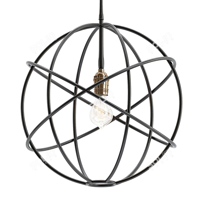 Sleek Sphere Pendant 3D model image 1