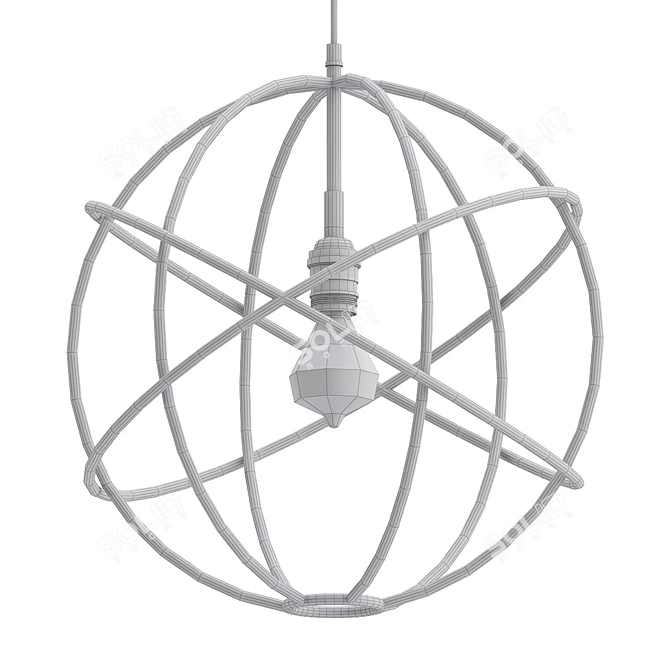 Sleek Sphere Pendant 3D model image 2