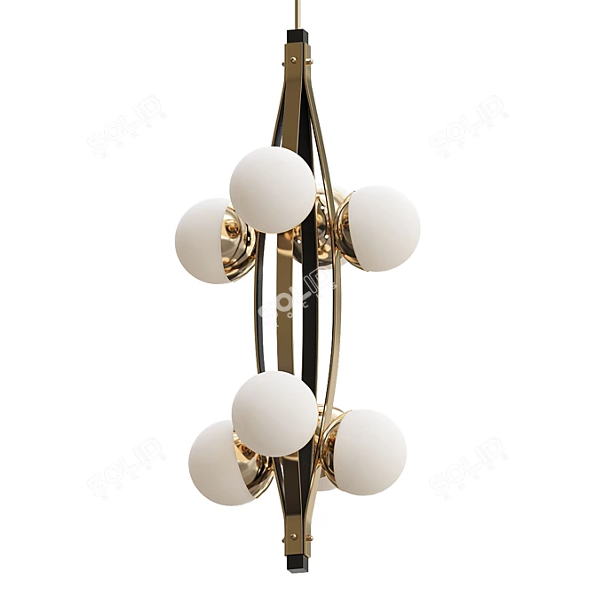 Elegant Stilnovo Pendant, Eight Globes 3D model image 1