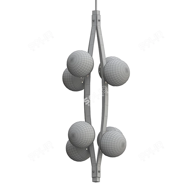 Elegant Stilnovo Pendant, Eight Globes 3D model image 2