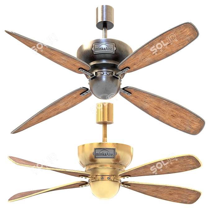 Minka Aire Bronze Ceiling Fan 3D model image 3