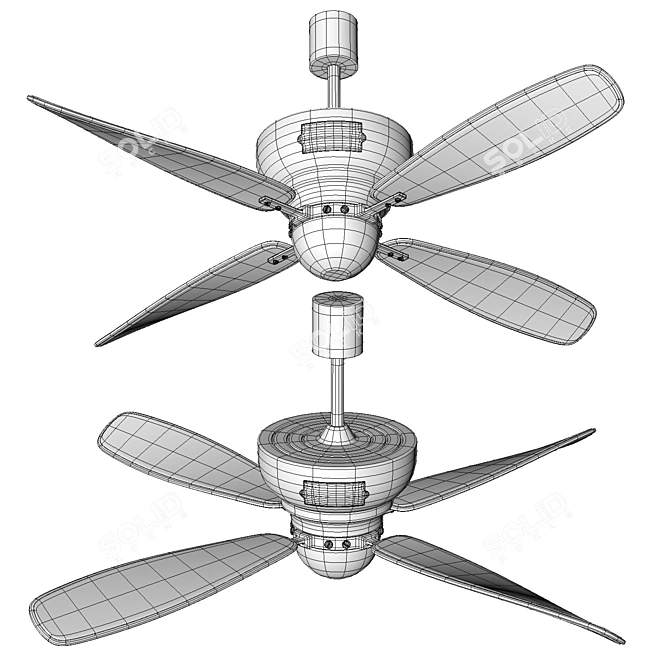 Minka Aire Bronze Ceiling Fan 3D model image 5