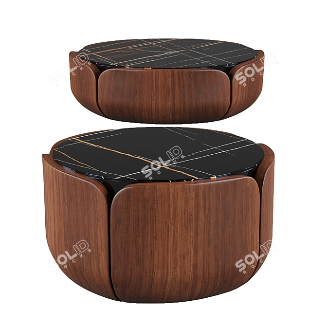 Bloom: Round Marble Coffee Table 3D model image 2