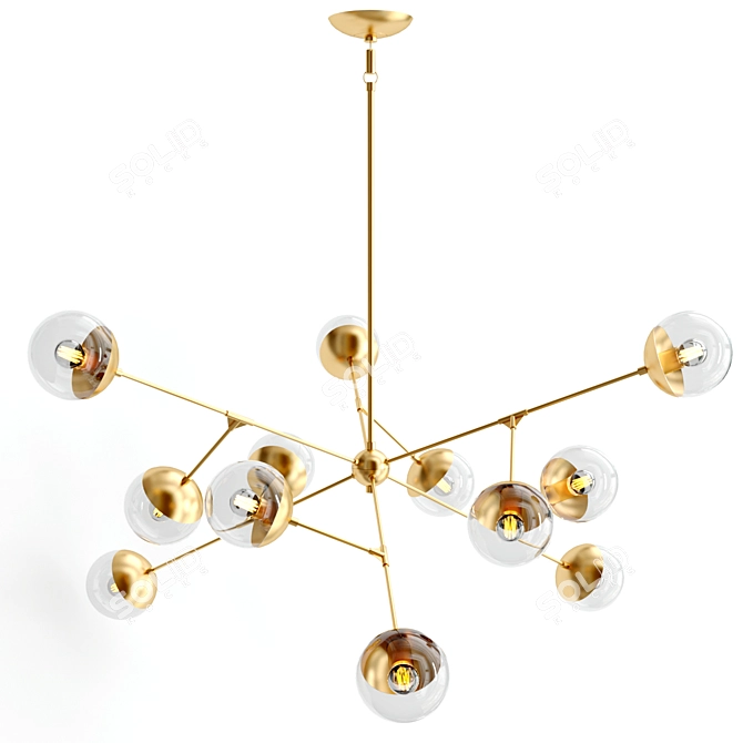 Celestial Elegance Chandelier 3D model image 1