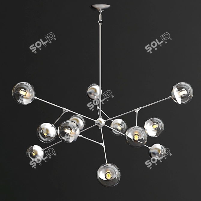 Celestial Elegance Chandelier 3D model image 2