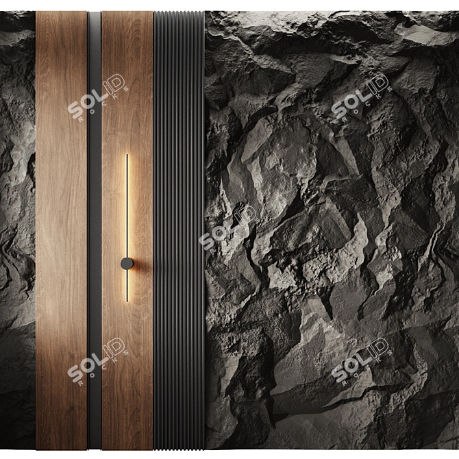  Stylish Wall Panel Solution 3D model image 1