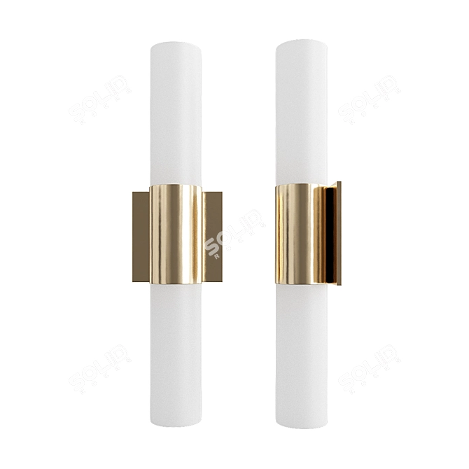 Brass Barkley Wall Sconce: Stylish 2-Light LED 3D model image 1