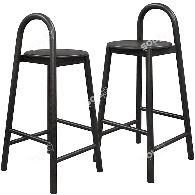 Sleek Bobby Bar Stool - Modern Design 3D model image 2