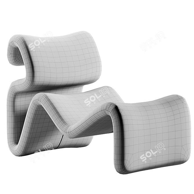 Etcetera Lounge Chair: Modern Comfort in Cream 3D model image 3
