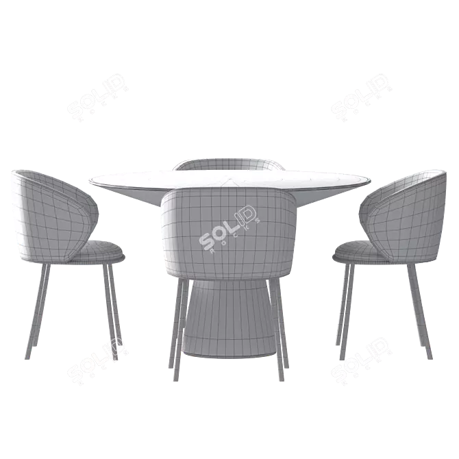 Elegant Mun Dining Set by Desalto 3D model image 3