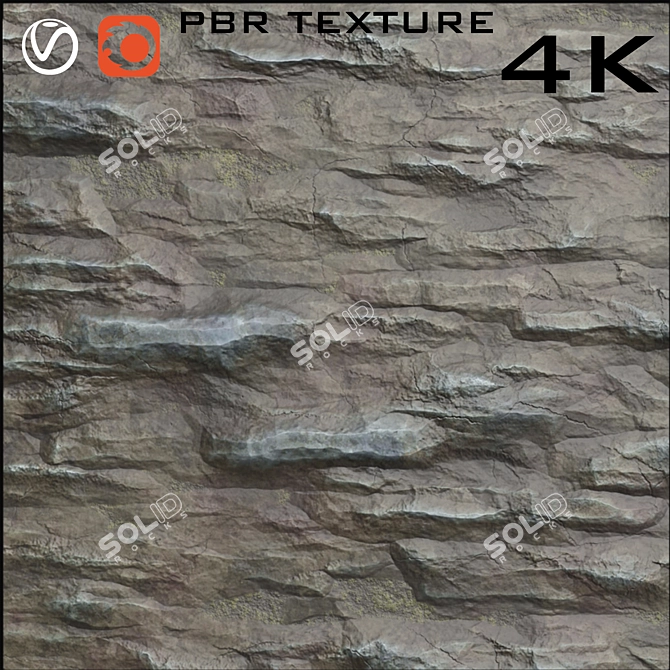 4K Rock PBR Texture Pack 3D model image 2