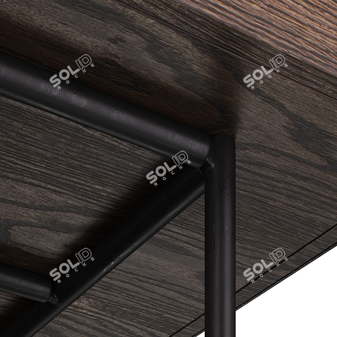 Cosmorelax Grotto Desktop: Elegant Wood and Metal Workstation 3D model image 4