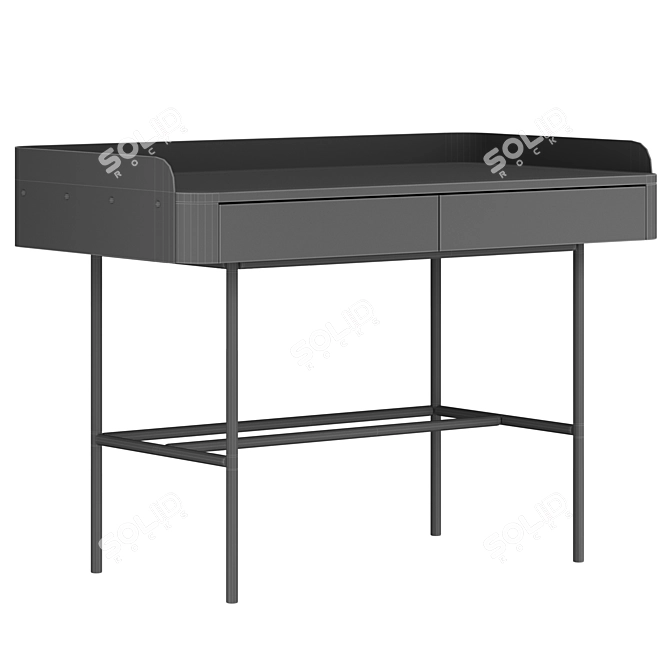 Cosmorelax Grotto Desktop: Elegant Wood and Metal Workstation 3D model image 5