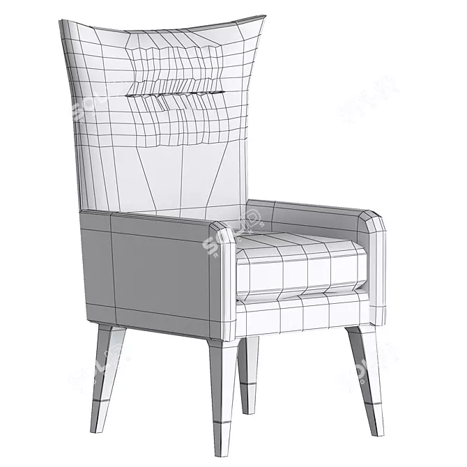 Barrett Winged Chair: Elegant Occasional Seating 3D model image 6