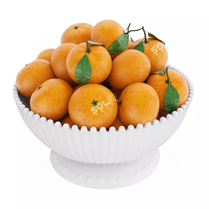 Costa Nova Pearl Fruit Bowl - Elegant Tangerine Display 3D model image 1