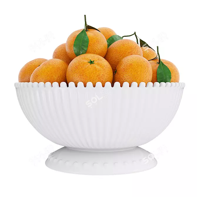 Costa Nova Pearl Fruit Bowl - Elegant Tangerine Display 3D model image 2