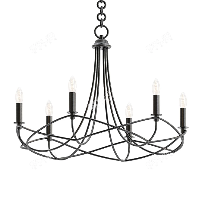 Elegant Sonnet Chandelier 3D model image 1