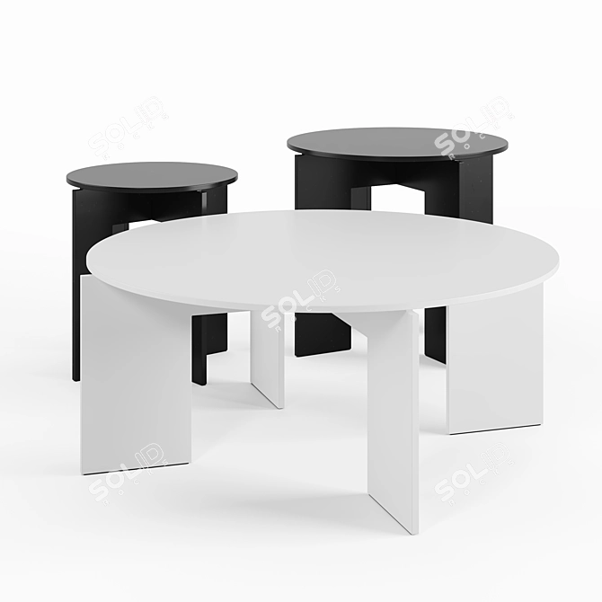 Sleek Piana Tables Set: Modern Elegance! 3D model image 1