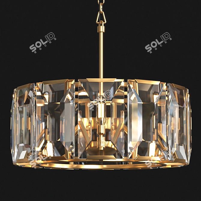 Elegant Harlow Crystal Chandelier 3D model image 1