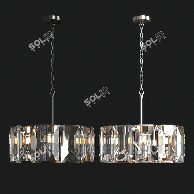 Elegant Harlow Crystal Chandelier 3D model image 2