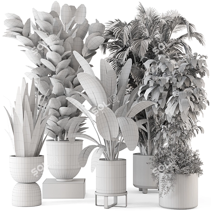 Ferm Living Bau Pot Large Set: Stylish Indoor Plants 3D model image 7