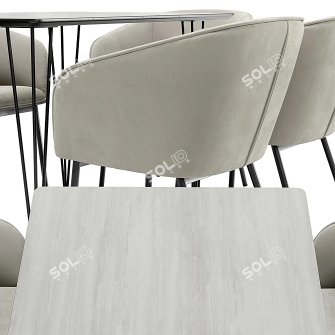 Modern Mitis Dining Set: Stylish Chairs and Sleek Table 3D model image 4