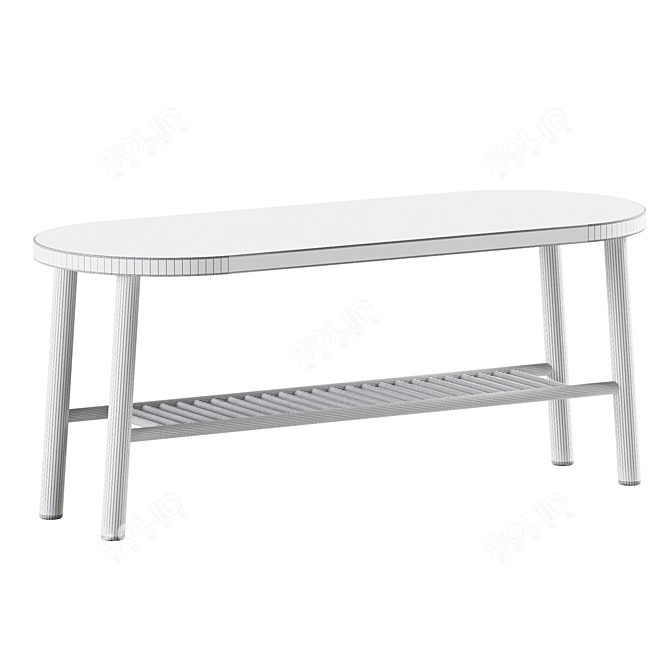 Elegante Wooden Bench: A Perfect Addition 3D model image 2