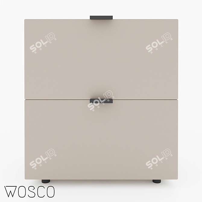 WOSCO OM Bedside Cabinet: Compact and Stylish 3D model image 4