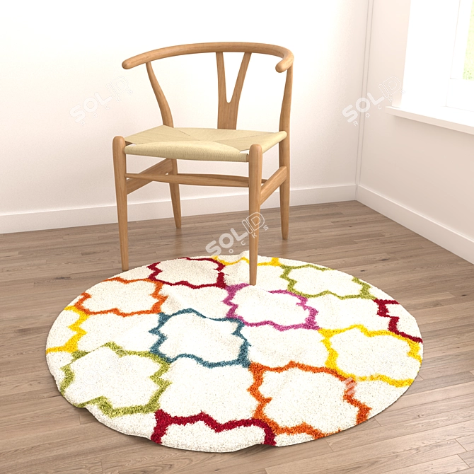 Luxury Circle Rug Set - 6pcs 3D model image 6