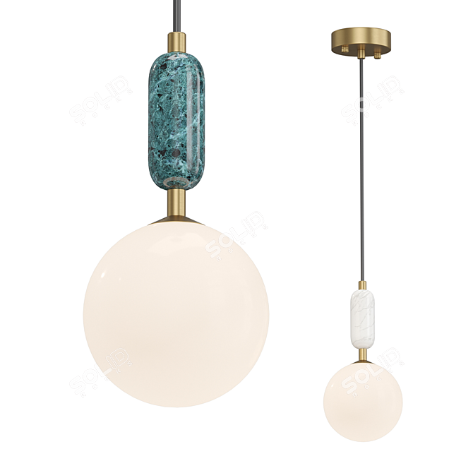 Marble Glass Pendant Lamp 3D model image 1