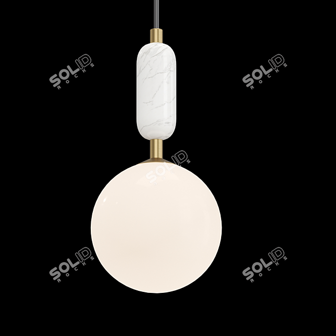 Marble Glass Pendant Lamp 3D model image 2