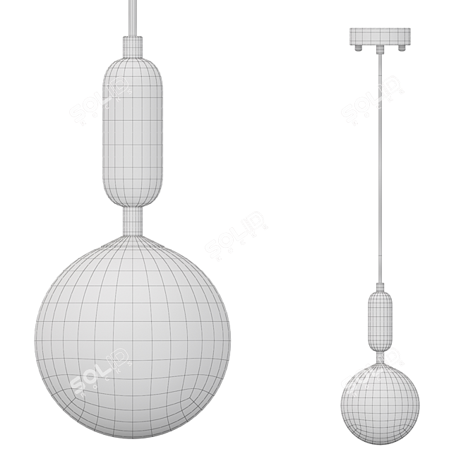 Marble Glass Pendant Lamp 3D model image 3