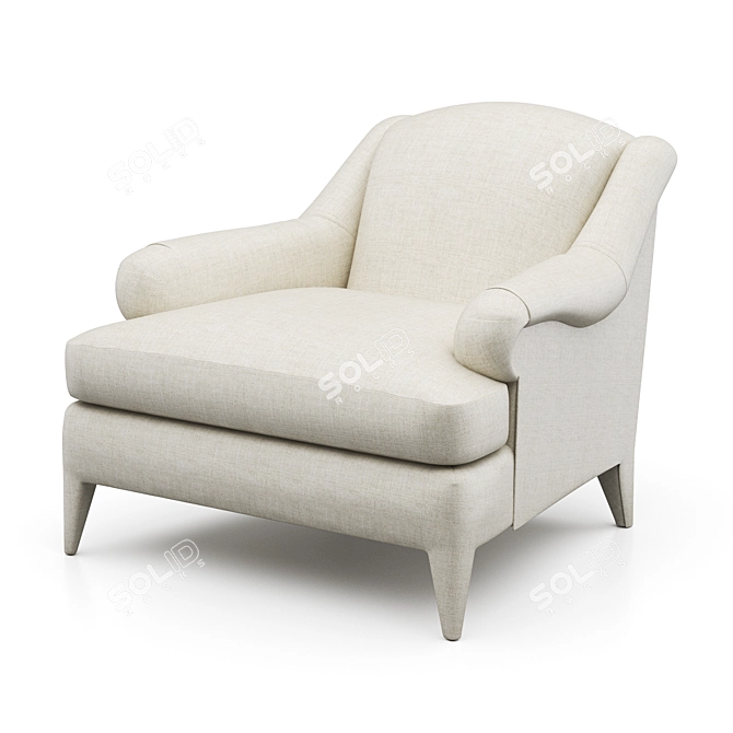 Baker Luxe Derby Lounge Chair 3D model image 1