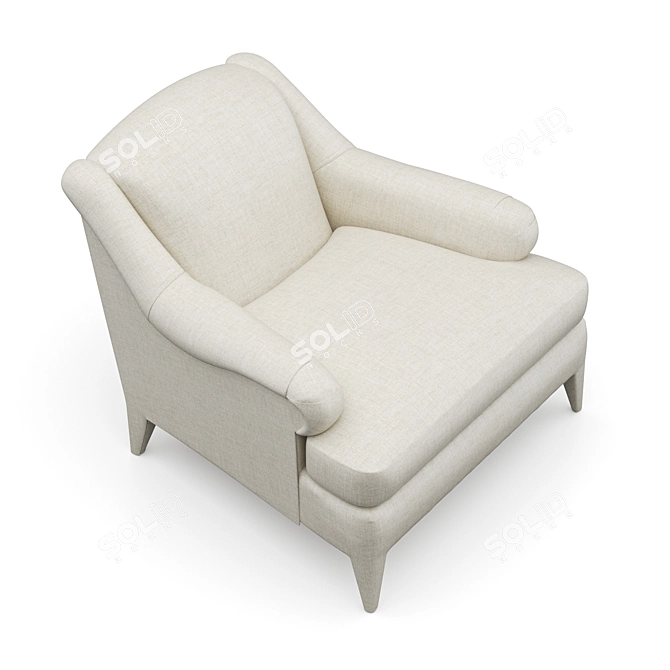 Baker Luxe Derby Lounge Chair 3D model image 3