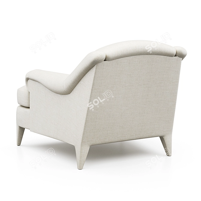 Baker Luxe Derby Lounge Chair 3D model image 4