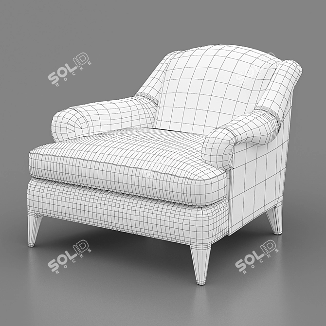 Baker Luxe Derby Lounge Chair 3D model image 6