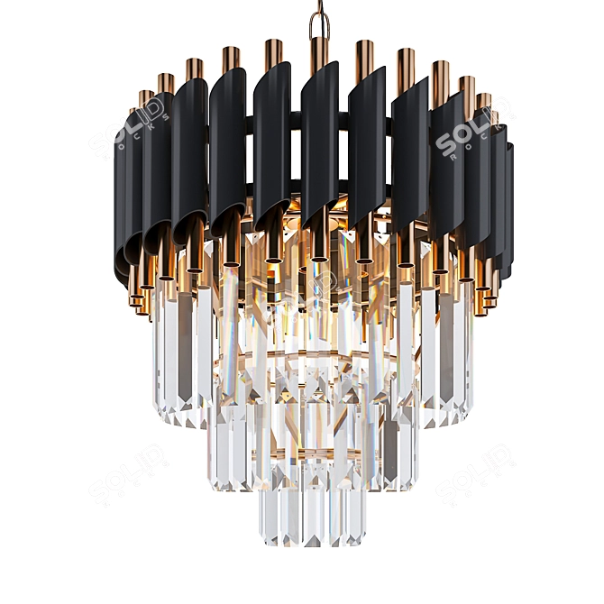 Elegance Refined Crystal Chandelier 3D model image 1