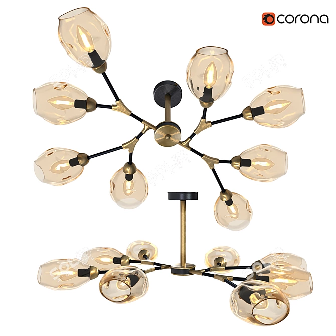 Elegant Montana CITILUX Chandelier 3D model image 3